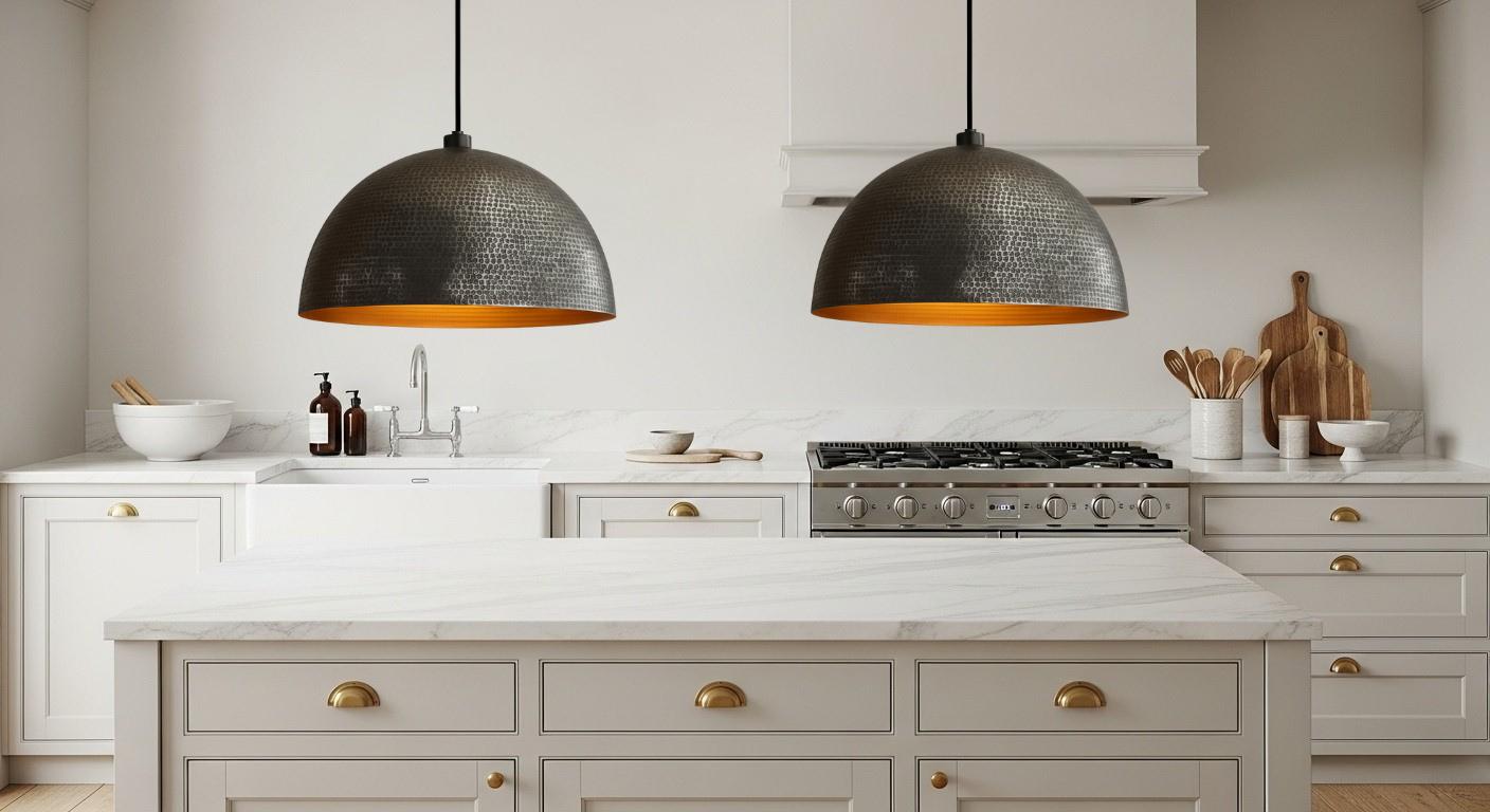 Set of 2 Hammered black Brass Dome Pendant Light, Oxidized Ceiling Fixture , Solid Rustic Copper Farmhouse Kitchen Island Light Fixture