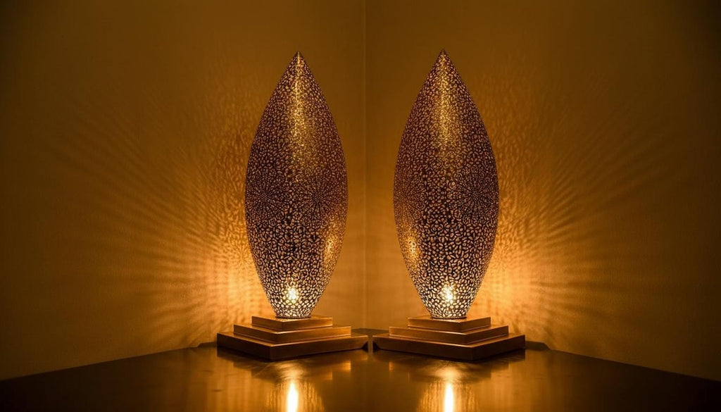Handmade Moroccan Floor Lamp – Brass Pierced Light – Elegant Teardrop Shape – Handmade Moroccan Lighting – Boho Decor Light Fixture