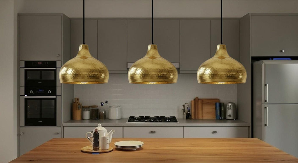 Handmade Copper Dome Pendant Lamp, Moroccan Industrial Lighting
