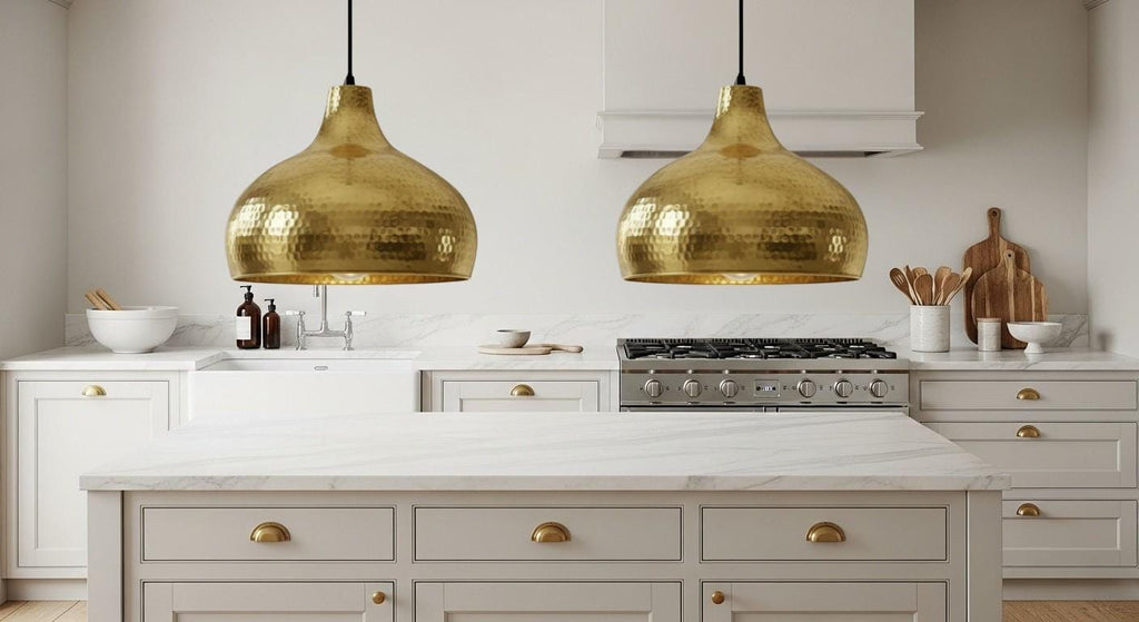Handmade Copper Dome Pendant Lamp, Moroccan Industrial Lighting