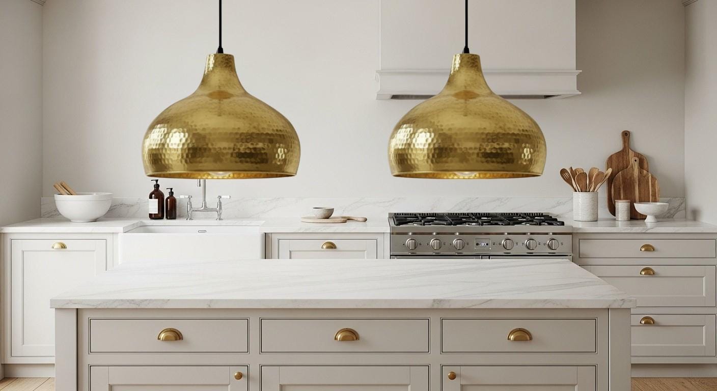 Handmade Copper Dome Pendant Lamp, Moroccan Industrial Lighting