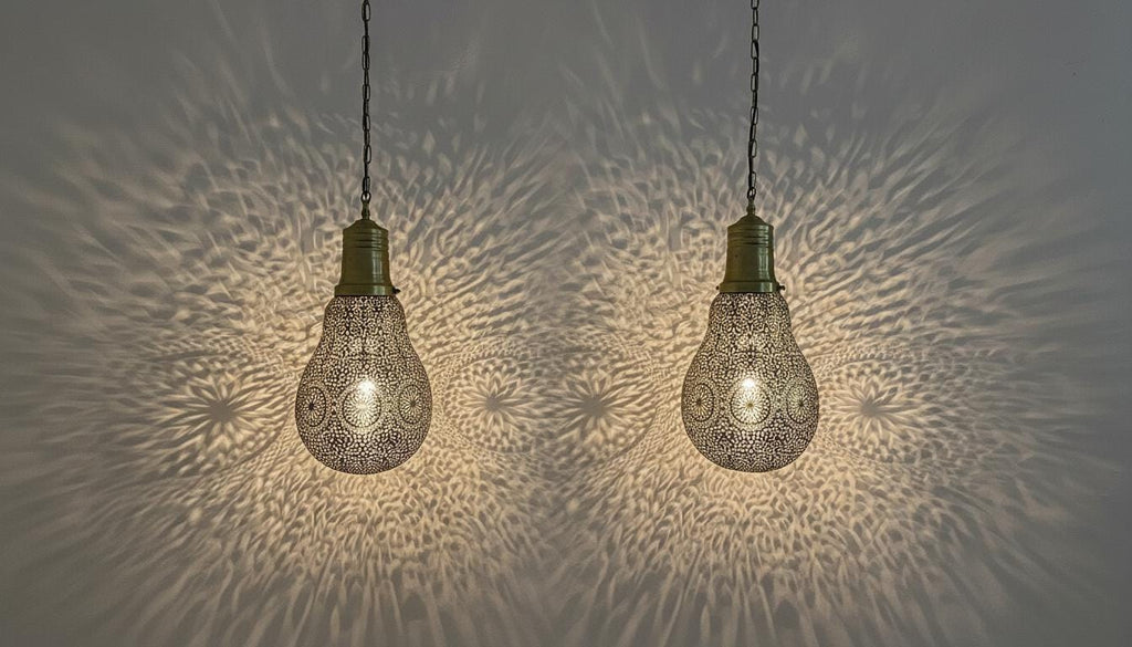 Moroccan Brass Pendant Light, Handmade Home Decor Lighting