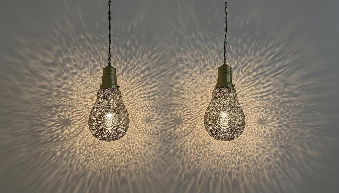 Moroccan Brass Pendant Light, Handmade Home Decor Lighting