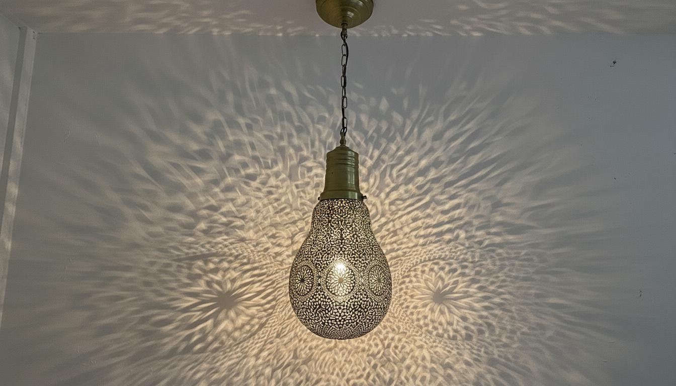 Moroccan Brass Pendant Light, Handmade Home Decor Lighting