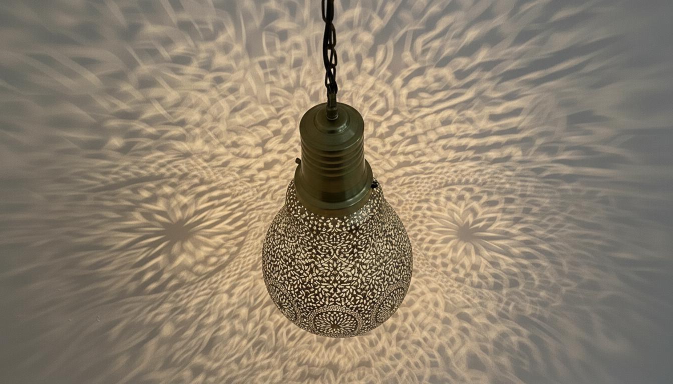 Moroccan Brass Pendant Light, Handmade Home Decor Lighting