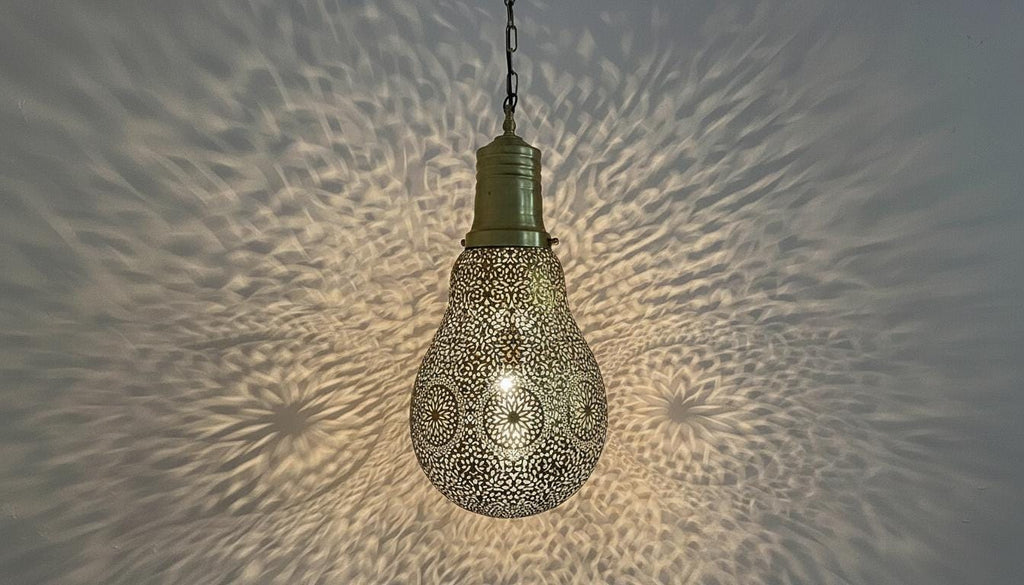 Moroccan Brass Pendant Light, Handmade Home Decor Lighting