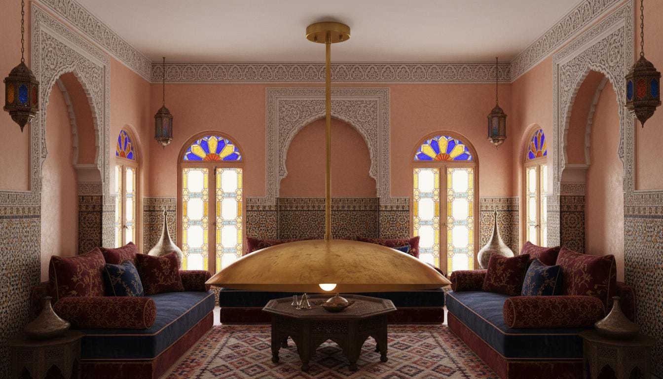 Handmade Hammered Brass Pendant Light: Gold Leaf Moroccan Dome