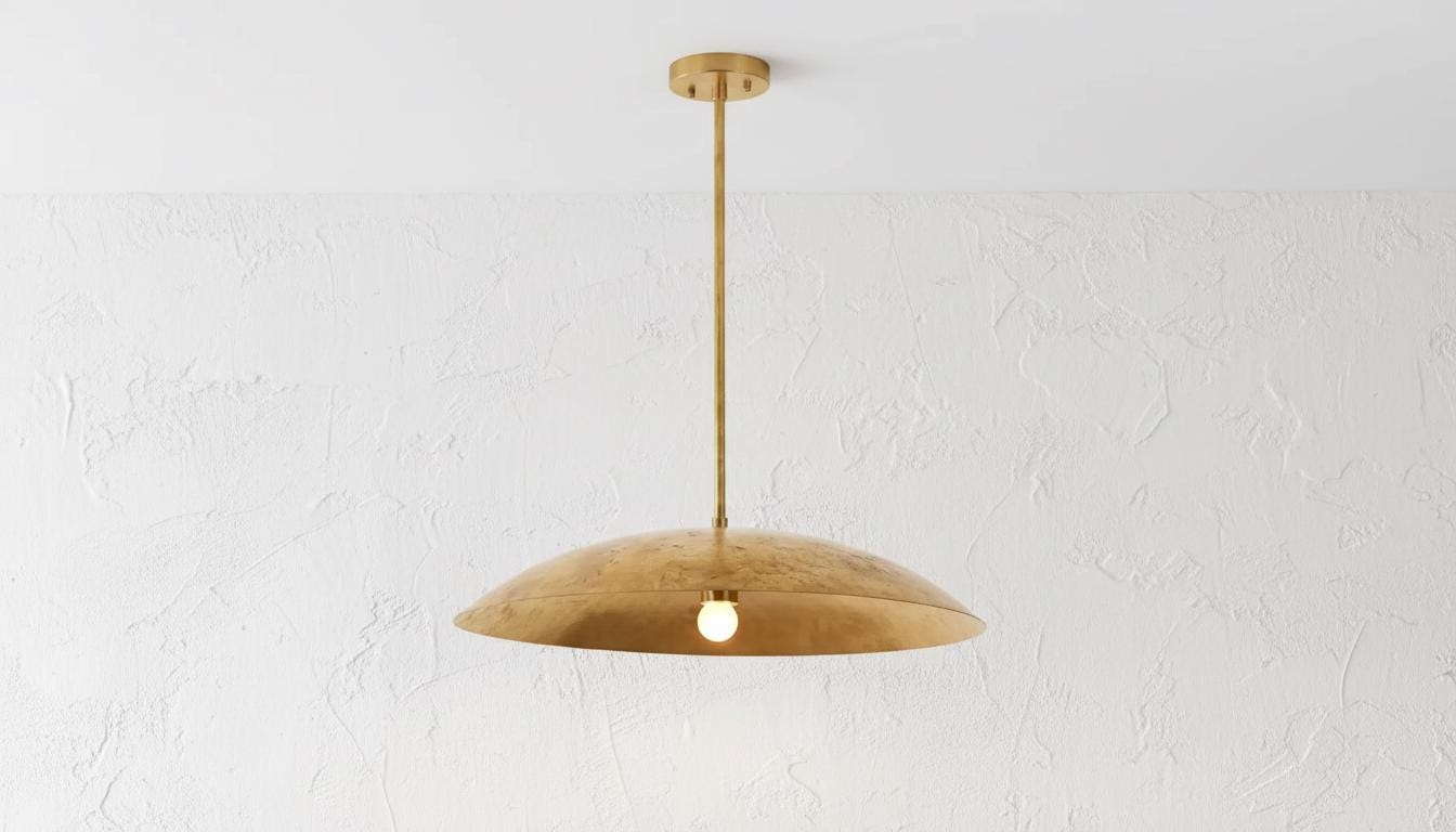Handmade Hammered Brass Pendant Light: Gold Leaf Moroccan Dome