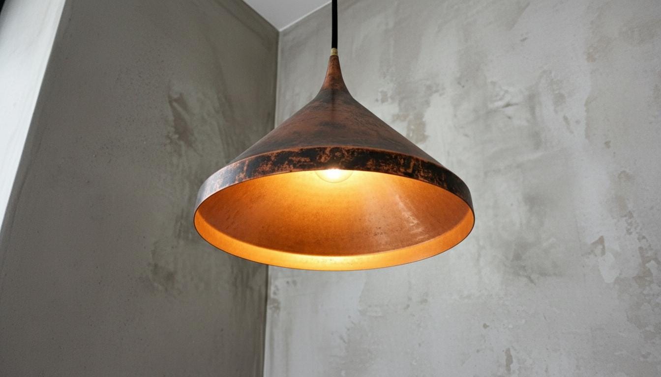 Aged Copper Cone Pendant, Handmade Brass Hanging Lamp, Rustic Industrial Light Fixture, Modern Rustic Home Handmade Vintage Ceiling Fixture, Handmade Copper Patina Lamp,Hammered Copper Pendant Light – Solid Copper Dome Ceiling Lamp Kitchen Island