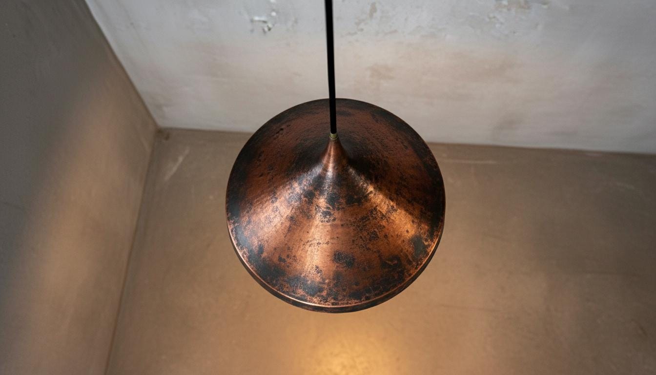 Aged Copper Cone Pendant, Handmade Brass Hanging Lamp, Rustic Industrial Light Fixture, Modern Rustic Home Handmade Vintage Ceiling Fixture, Handmade Copper Patina Lamp,Hammered Copper Pendant Light – Solid Copper Dome Ceiling Lamp Kitchen Island