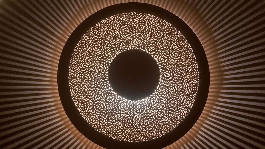 Moroccan Brass Round Wall Lamp | Handmade Oriental Light Fixture | Boho Rustic Wall Sconce | Vintage Shadow Wall Decor Morocco Brass lantern