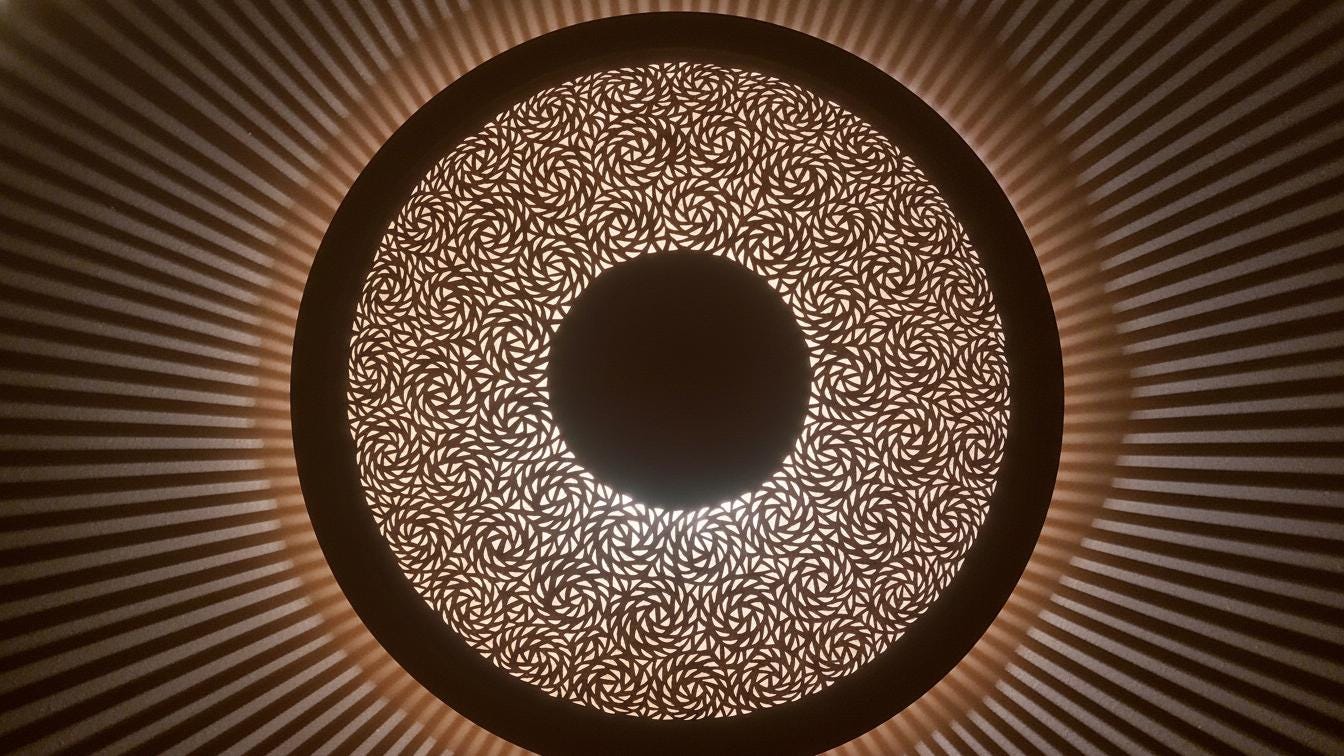 Moroccan Brass Round Wall Lamp | Handmade Oriental Light Fixture | Boho Rustic Wall Sconce | Vintage Shadow Wall Decor Morocco Brass lantern