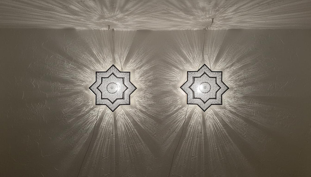 Handmade Moroccan Brass Wall Sconce, Art Decor Lighting