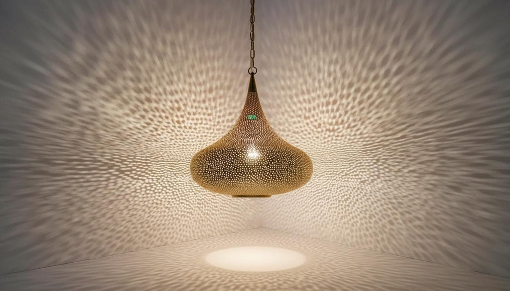 Handcrafted Moroccan Brass Pendant Light ,Pendant Lighting,Simple Moroccan Pendant Lamp ,Boho Chandelier Lighting,Pierced Teardrop Boho Lamp