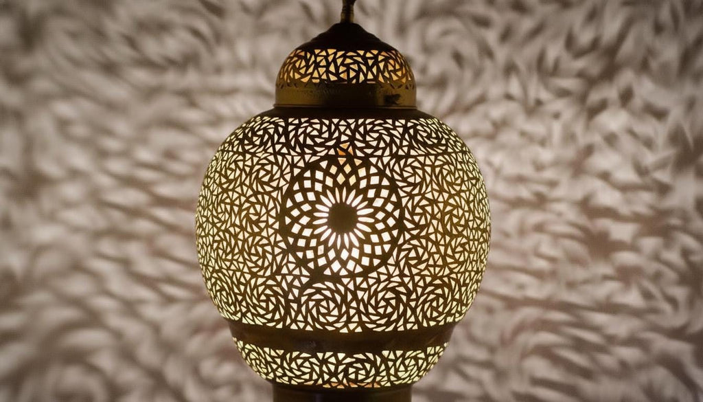 Handmade Moroccan Brass Pendant Light , Simple Boho Hanging Lamp for Living Room, Moroccan Ceiling Lamp, Entryway and Home Decor