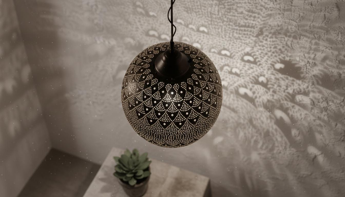 Handmade Moroccan Brass Lamp - Hammered Lampshade -Hanging Lamp Moroccan Ceiling Lamp, Handmade Chandelier,Brass Lamp,Morocco Brass lantern