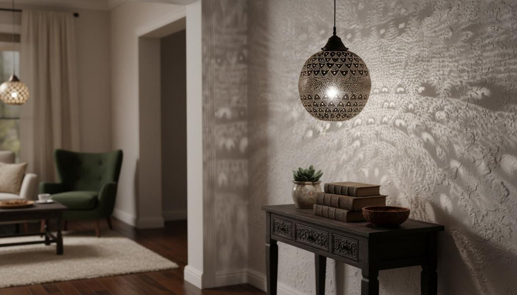 Handmade Moroccan Brass Lamp - Hammered Lampshade -Hanging Lamp Moroccan Ceiling Lamp, Handmade Chandelier,Brass Lamp,Morocco Brass lantern