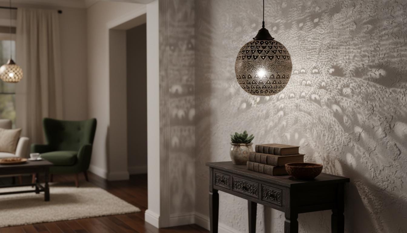 Handmade Moroccan Brass Lamp - Hammered Lampshade -Hanging Lamp Moroccan Ceiling Lamp, Handmade Chandelier,Brass Lamp,Morocco Brass lantern