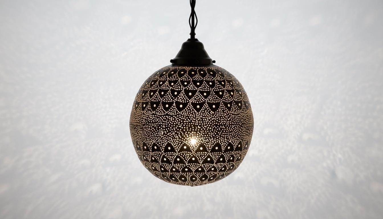 Handmade Moroccan Brass Lamp - Hammered Lampshade -Hanging Lamp Moroccan Ceiling Lamp, Handmade Chandelier,Brass Lamp,Morocco Brass lantern