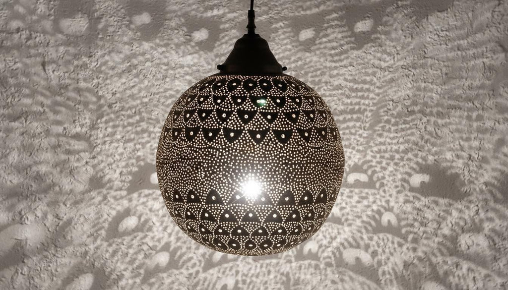 Handmade Moroccan Brass Lamp - Hammered Lampshade -Hanging Lamp Moroccan Ceiling Lamp, Handmade Chandelier,Brass Lamp,Morocco Brass lantern