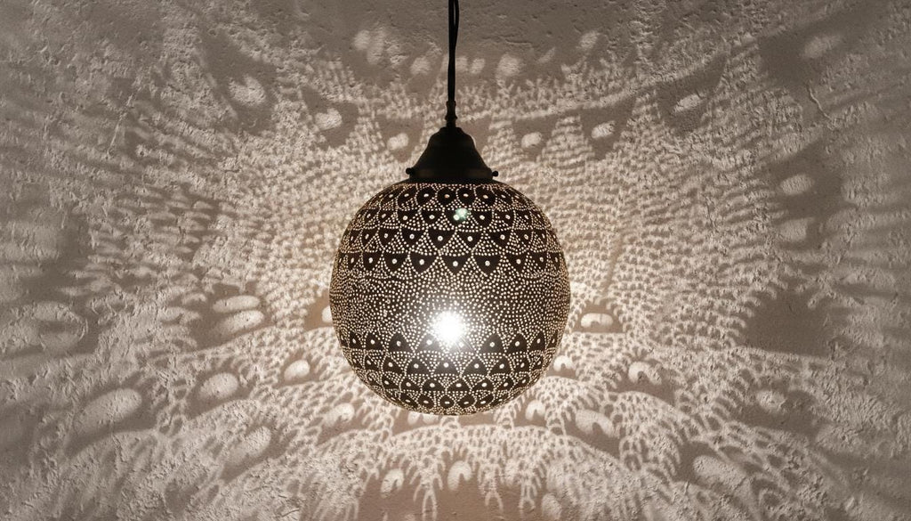 Handmade Moroccan Brass Lamp - Hammered Lampshade -Hanging Lamp Moroccan Ceiling Lamp, Handmade Chandelier,Brass Lamp,Morocco Brass lantern