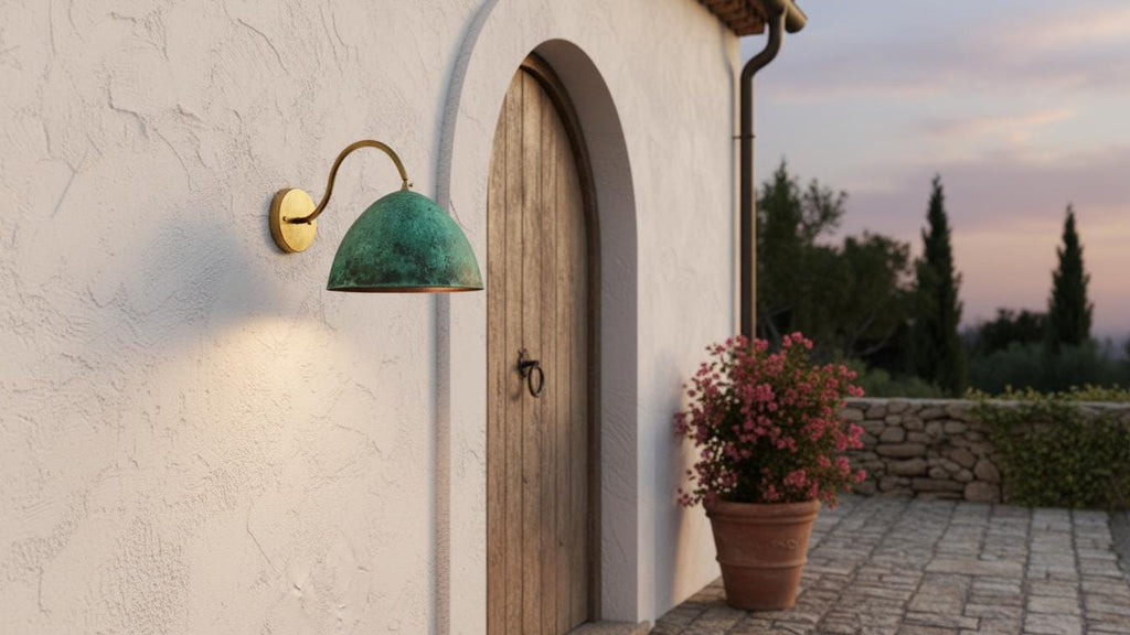 Oxidized Copper Wall Light , Handmade Wall Light, handcrafted Wall sconce , Outdoor Copper Sconce Wall Light Green Patina, Vintage Wall Lamp