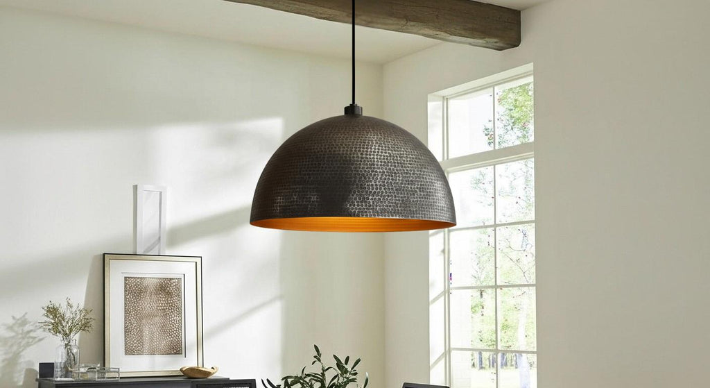 Black Brass Pendant Light , Brass Dome Ceiling Lamp , Hammered Brass Fixture , Black Industrial Ceiling Lamp , Modern Moroccan Home Lighting