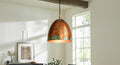 Oxidized Dome Ceiling Lamp , Green Patina Moroccan Fixture ,Hanging Fixture, Rustic Island Kitchen, Dining Room