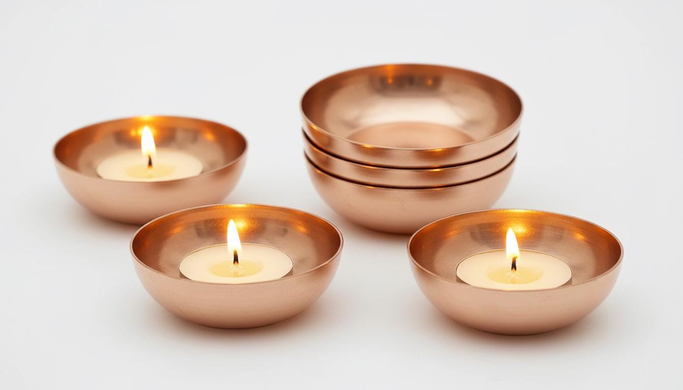 Set of 2 Yellow Brass Candle Holders – Handmade Hammered Brass Candle Holder Set, Moroccan Metal Candle Stand, Vintage Home Decor