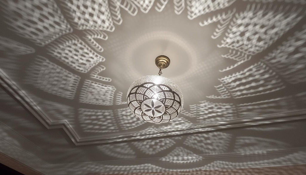 Moroccan Brass Pendant – Handmade Brass Hanging Lamp, Boho Ceiling Light Fixture, Artisan Moroccan Chandelier, Vintage Brass Home Decor