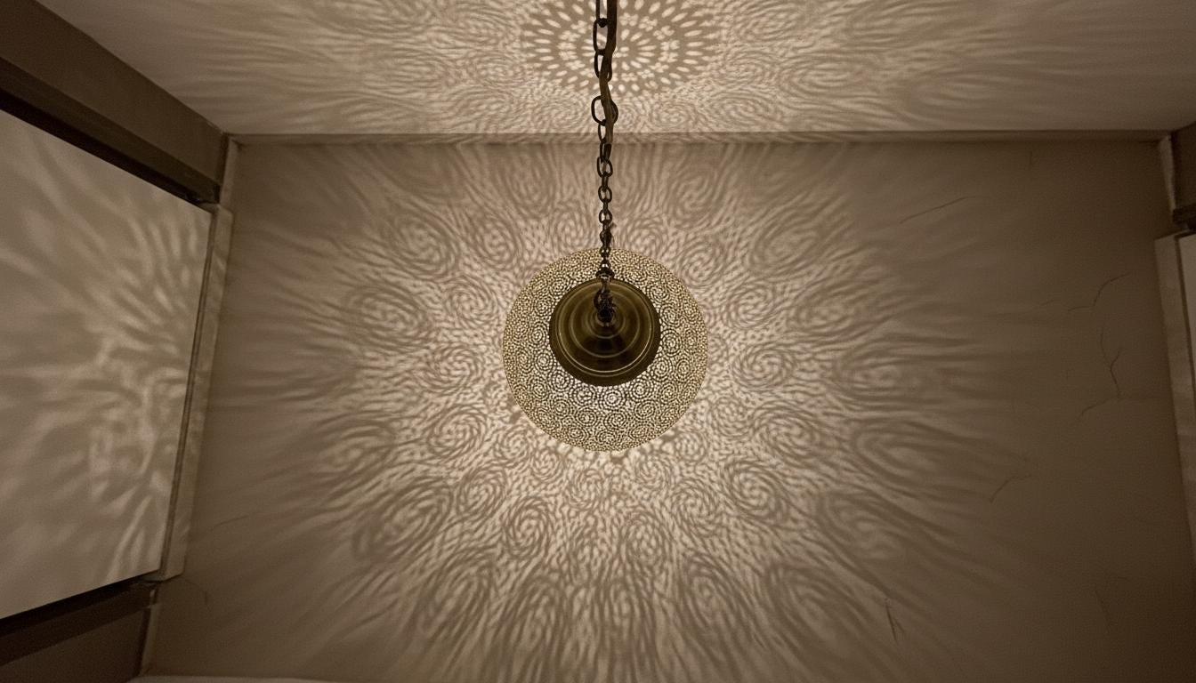 Handmade Brass Hanging Lamp,Moroccan Brass Pendant Light –Boho Home Lighting, Decorative Moroccan Chandelier, Modern Metal Lampshade