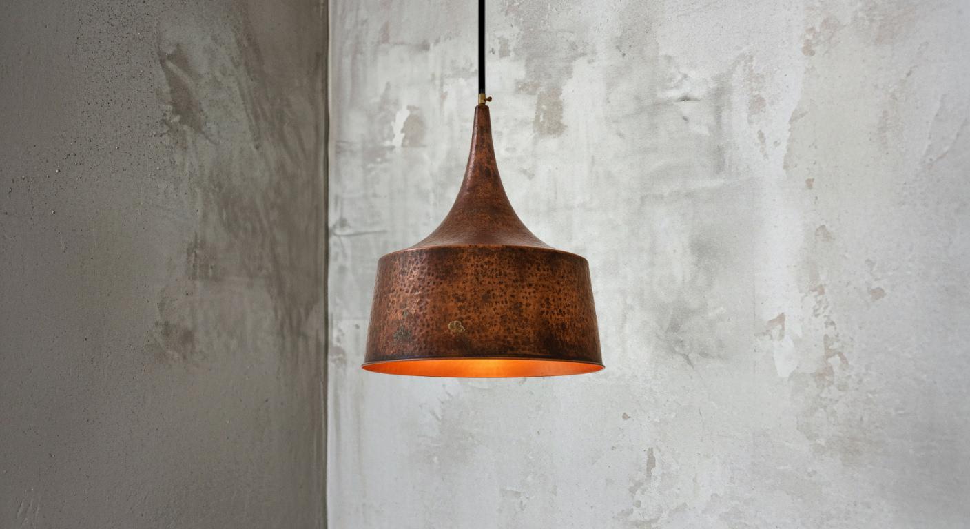 Oxidized Copper Pendant – Moroccan Ceiling Dome Lighting– Handcrafted Dome Ceiling Fixture for Rustic Farmhouse Kitchen Island–Dome Lamp
