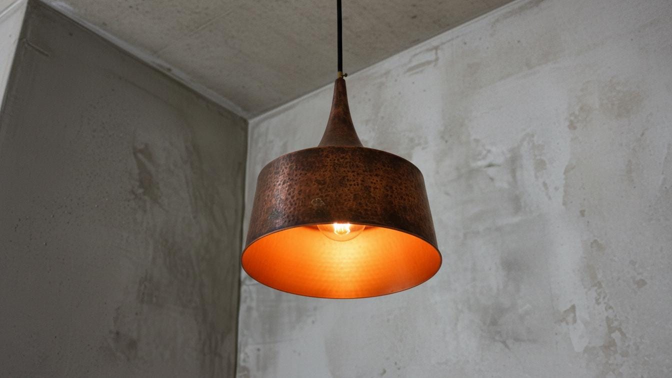 Oxidized Copper Pendant – Moroccan Ceiling Dome Lighting– Handcrafted Dome Ceiling Fixture for Rustic Farmhouse Kitchen Island–Dome Lamp