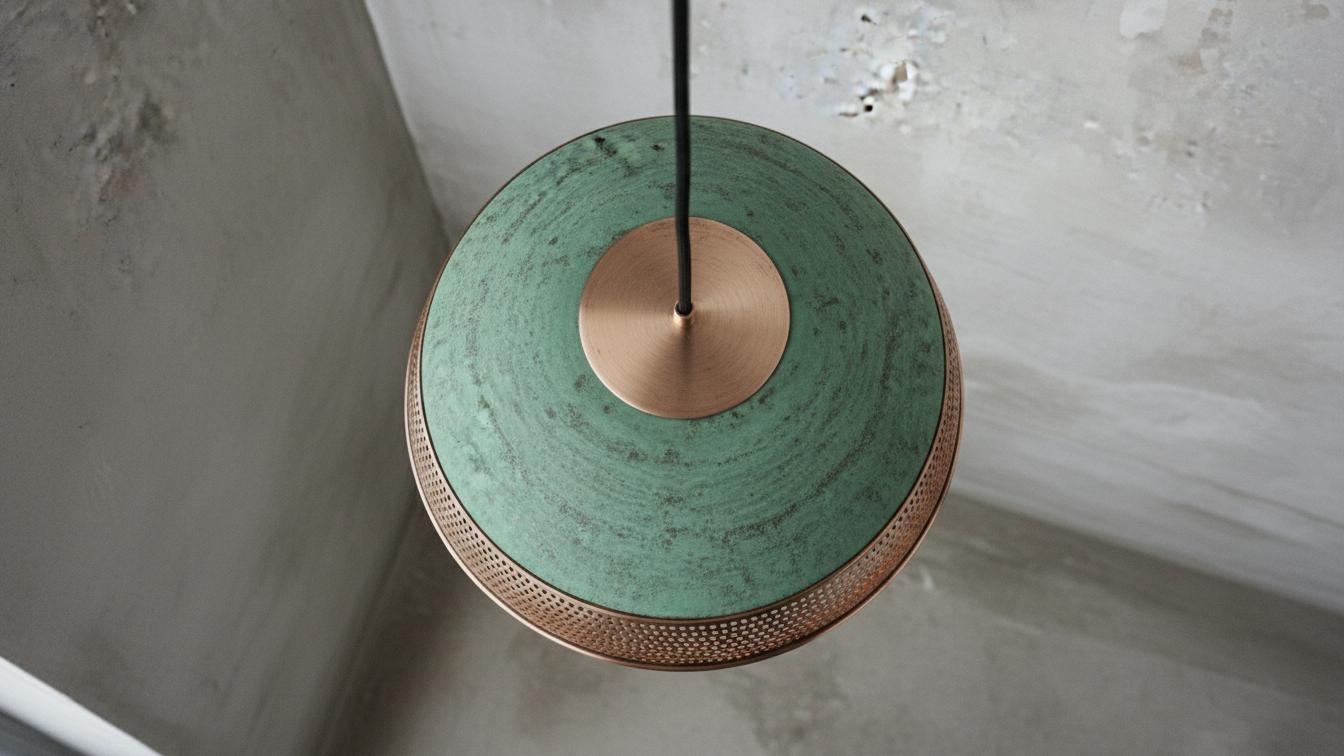 Handmade Copper Dome Pendant Light, Green Patina Boho Chandelier , Moroccan Style , Rustic Farmhouse Kitchen Island ,Boho Moroccan Lamps