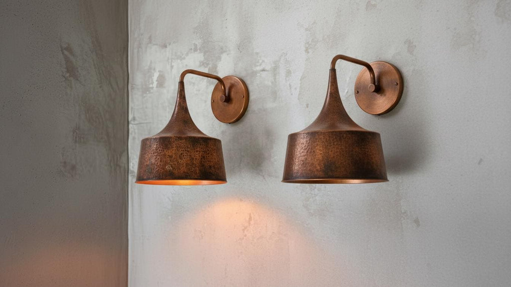 Handcrafted Copper Wall Sconce - Moroccan Boho Lighting