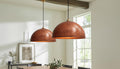 Set of 2 Handmade Copper Dome Pendant Light – Hammered Oxidized Ceiling Fixture,Solid Rustic Copper Farmhouse Kitchen Island Light Fixture