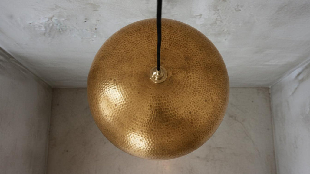 Handmade Brass Dome Pendant Light – Moroccan Brass Ceiling Lamp, Boho Modern Hanging Light Fixture  – Kitchen Island Lighting