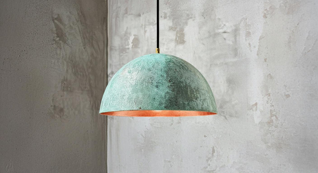 Green Patina Dome Lamp , Oxidized pendant Copper Patina Light , Hanging Pendant Lighting, Kitchen Island Lighting ,Ceiling Light Fixture