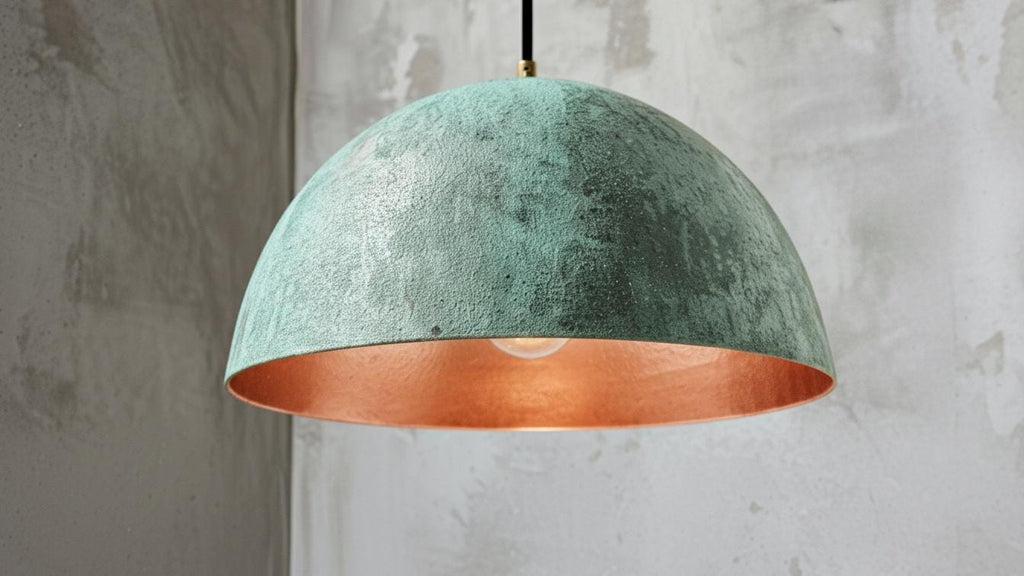 Green Patina Dome Lamp , Oxidized pendant Copper Patina Light , Hanging Pendant Lighting, Kitchen Island Lighting ,Ceiling Light Fixture