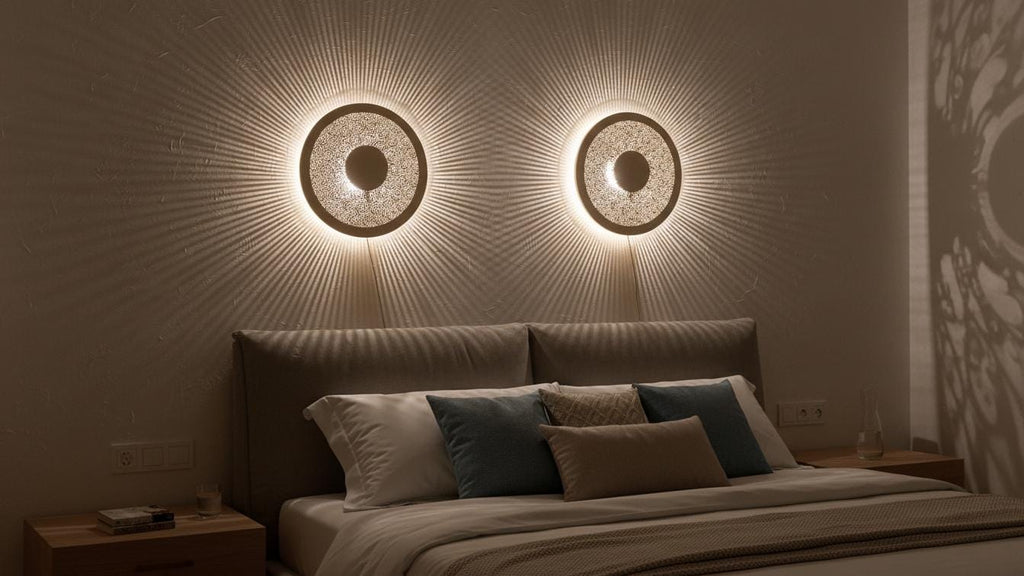 Moroccan Brass Round Wall Lamp | Handmade Oriental Light Fixture | Boho Rustic Wall Sconce | Vintage Shadow Wall Decor Morocco Brass lantern