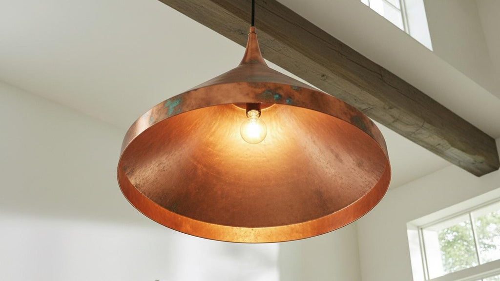 Oxidized Copper Pendant – Moroccan Ceiling Dome Lighting– Handcrafted Dome Ceiling Fixture for Rustic Farmhouse Kitchen Island–Dome Lamp