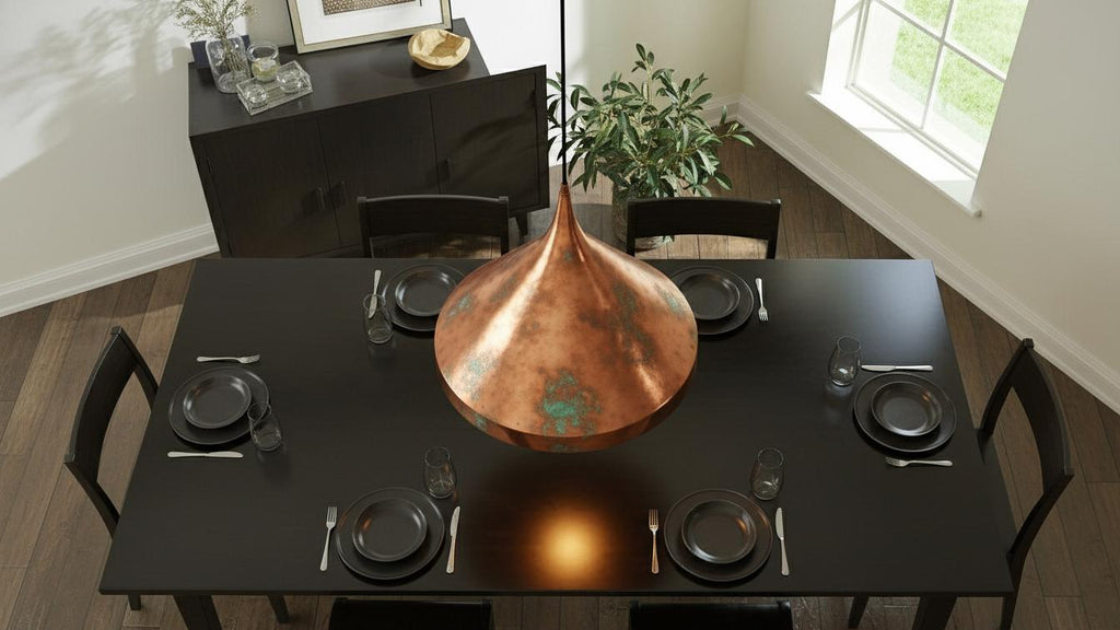 Handcrafted Copper Dome Pendant Light, Moroccan Boho Lighting