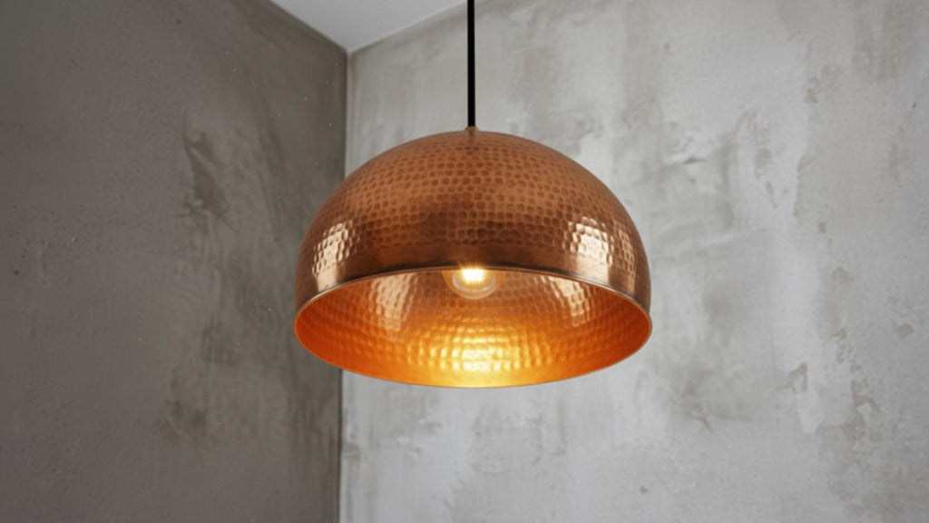 Handmade Copper Dome Hanging Light, Ceiling Pendant Lamp, Dome Lampshades, Dome Light Fixture, Rustic Chandelier, Kitchen Island Lighting