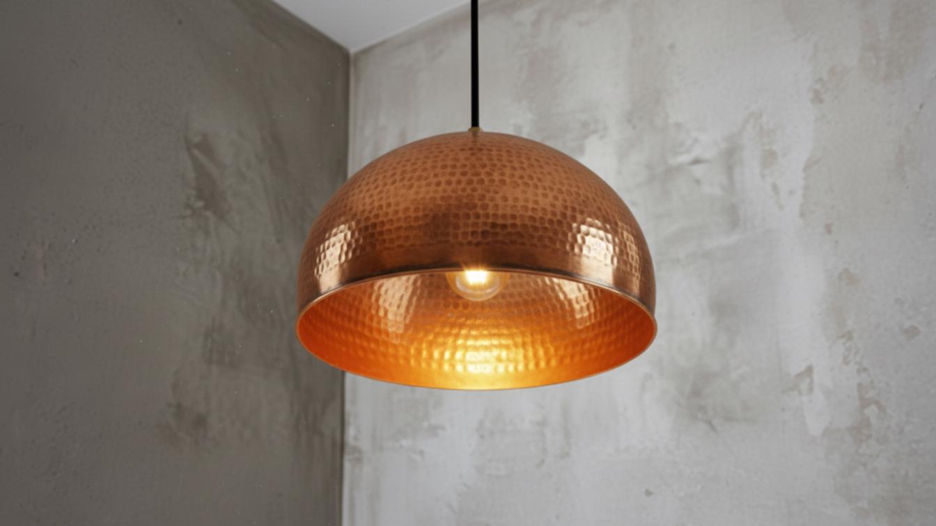 Handmade Copper Dome Hanging Light, Ceiling Pendant Lamp, Dome Lampshades, Dome Light Fixture, Rustic Chandelier, Kitchen Island Lighting