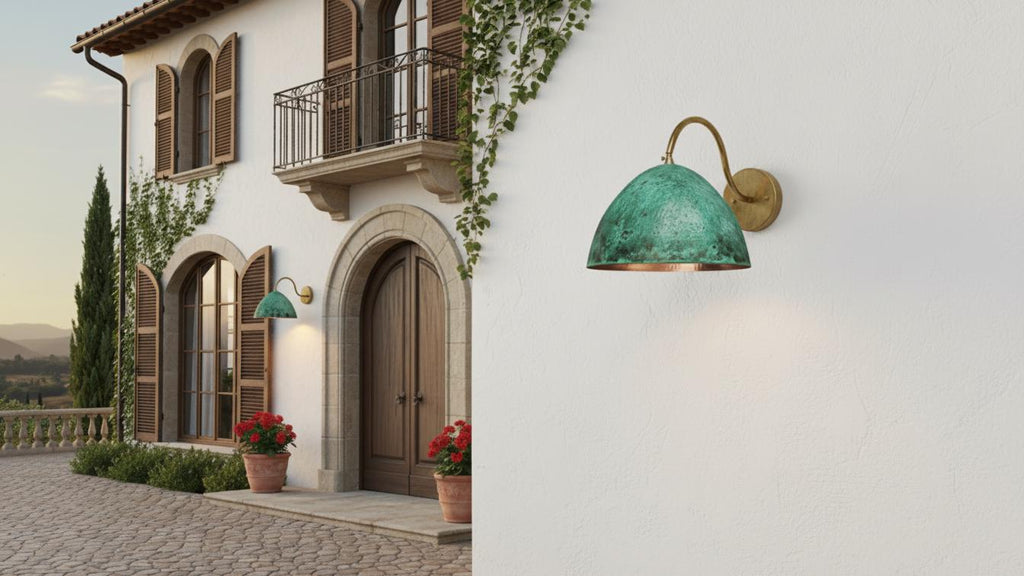 Oxidized Copper Wall Light , Handmade Wall Light, handcrafted Wall sconce , Outdoor Copper Sconce Wall Light Green Patina, Vintage Wall Lamp
