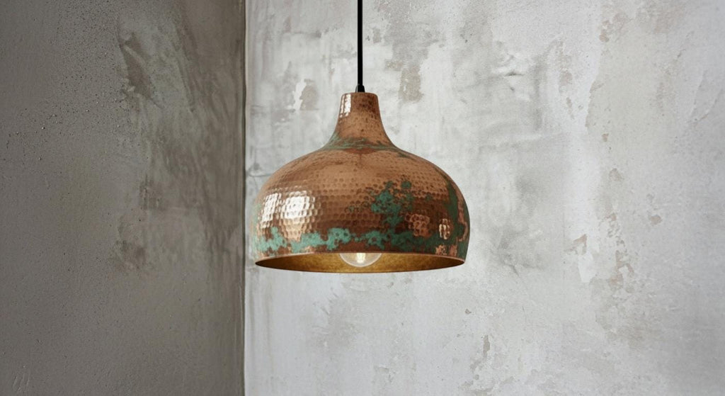 Green Patina Rustic Industrial Lamp ,Brass Dome Pendant Light ,Rustic Farmhouse Lighting ,Handmade Copper Dome Pendant Light ,Kitchen Island