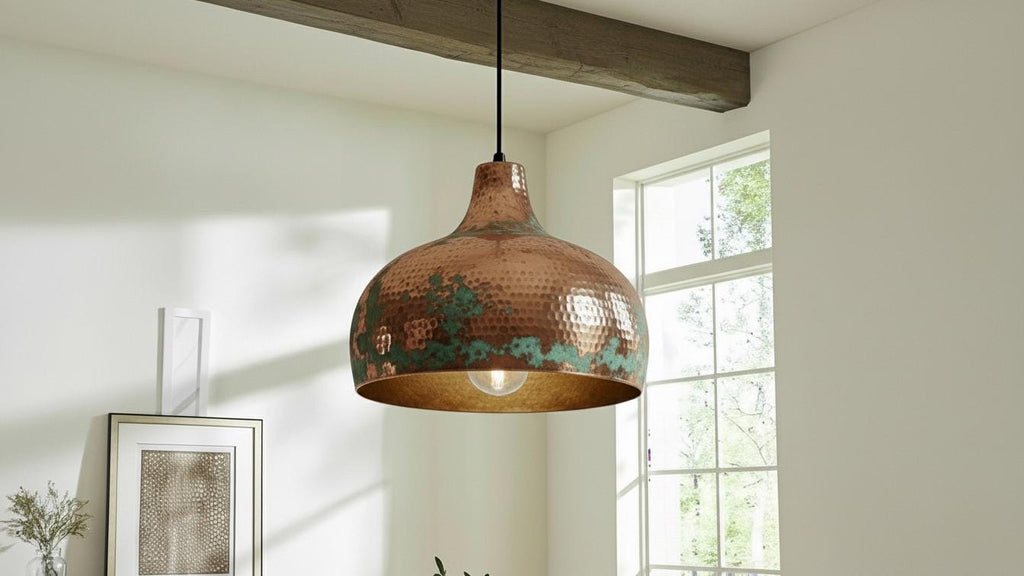 Green Patina Rustic Industrial Lamp ,Brass Dome Pendant Light ,Rustic Farmhouse Lighting ,Handmade Copper Dome Pendant Light ,Kitchen Island