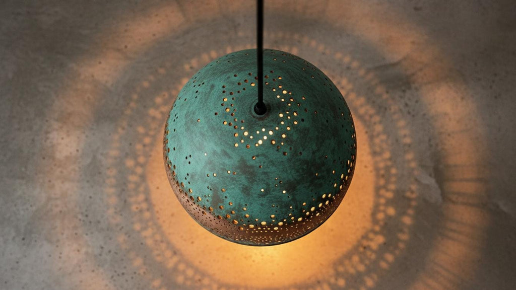 Modern Copper Dome Pendant Lamp Green Patina ,Dining Room Light Fixture,Ceiling Dome Lamp, Copper Dome Light fixture, Rustic Chandelier