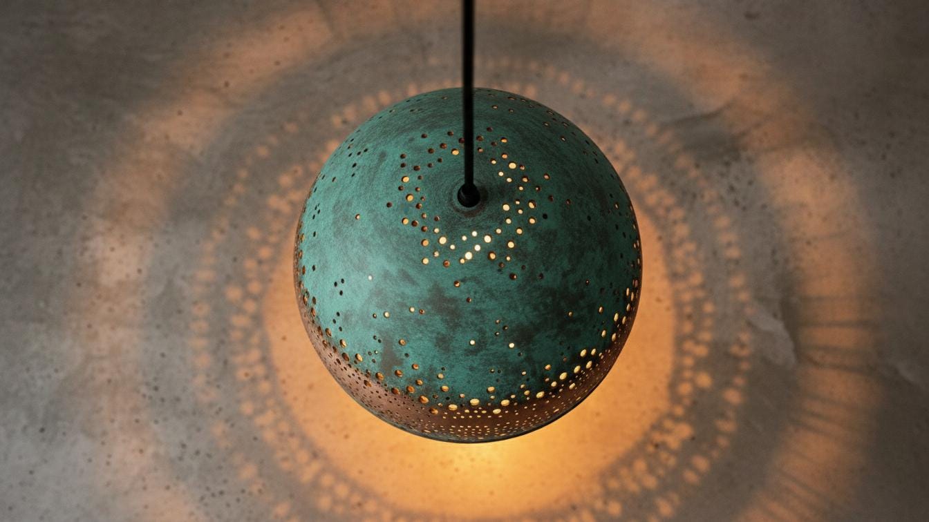 Modern Copper Dome Pendant Lamp Green Patina ,Dining Room Light Fixture,Ceiling Dome Lamp, Copper Dome Light fixture, Rustic Chandelier