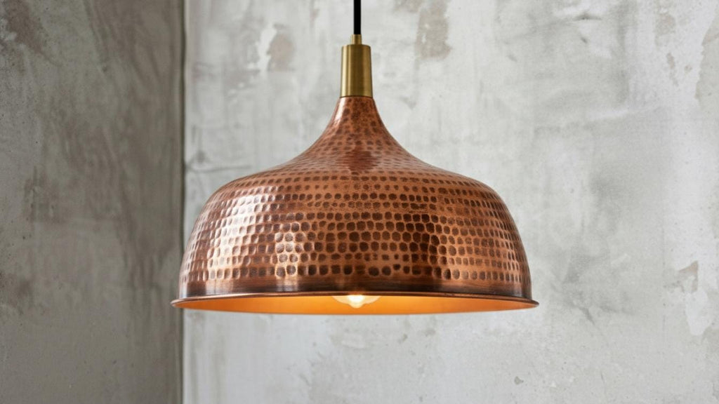 Handmade Copper Pendant Light – Modern Copper Dome Pendant Lamp – Rustic Farmhouse Kitchen Island –Dining Room Light Fixture –Solid Copper